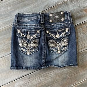 Miss Me Denim Skirt Bling Pockets Size 7